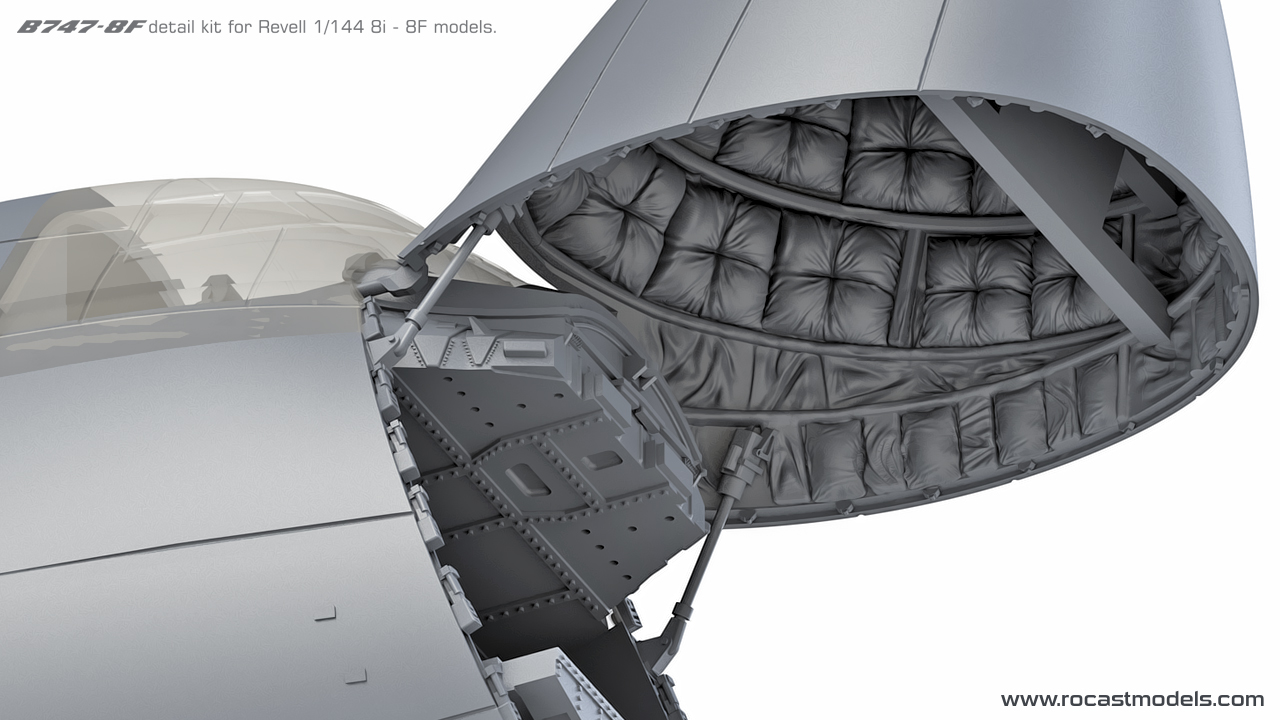 1/144 B747-8F nose door padding – General update